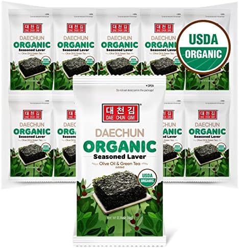 DAECHUN(Choi's1) Organic Seaweed Snack, 20 Pack, Organic Olive Oil, Organic Sesame OIl, Vegan, Keto, Gluten-Free, Product of Korea…