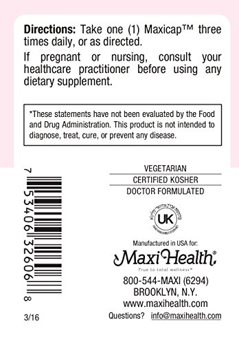 Maxi Health Gingermax - Ginger - Bromelain & Vitamin B6 - Digestion Health - 60 Capsules - Kosher #TOP4