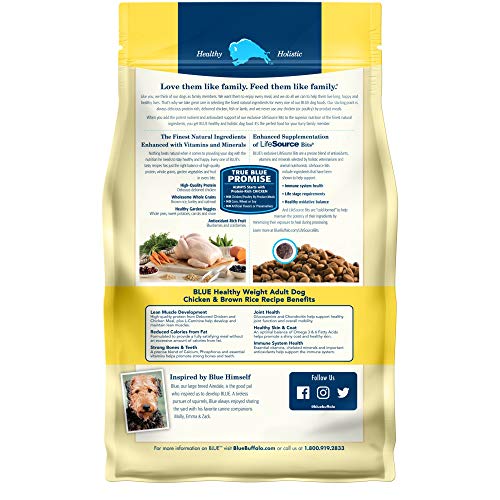Image of Blue Buffalo Life Protection Formula Natural Adult Healthy Weight Dry Dog Food, Chicken and Brown Rice 6-lb