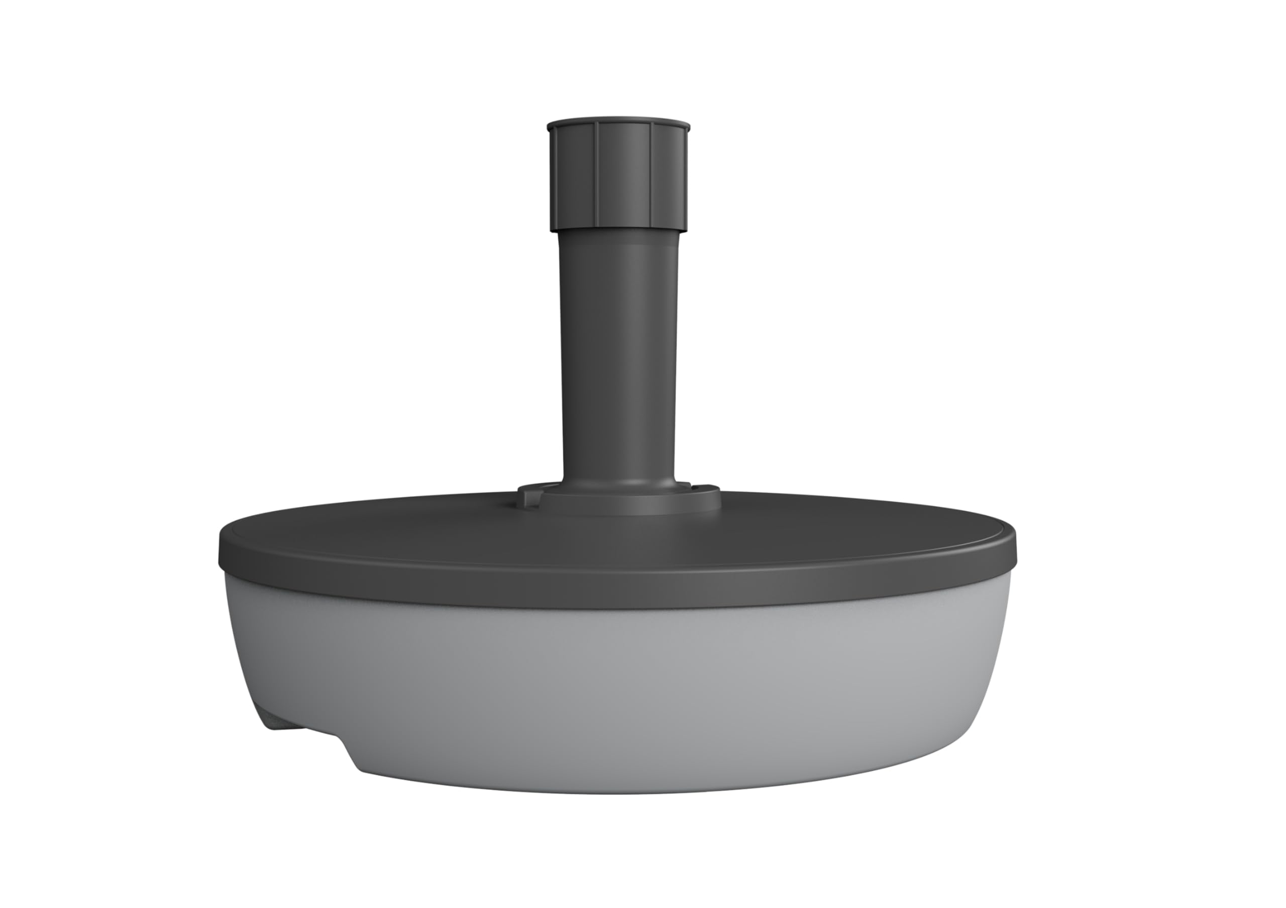 EDA - Pied de Parasol 20 L Rond - à Remplir de Sable (32 kg) ou d'eau (20 kg) - Ø 49,​5 x 14,​5 cm - Gris foncé et Gris Clair