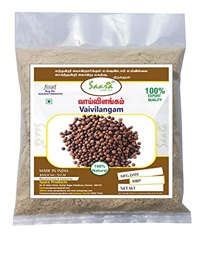 Saara HERBAL FRESH Vaivilangam Powder, 850g, False Black Pepper, Baibadang, Vidanga, Embelia Ribes, Bhabhirang Powder,(pack of 8 x 100g, pack of 1 x 50g)