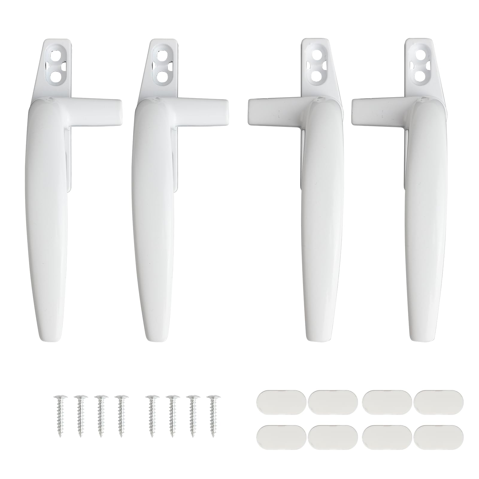 4 PCS Window Handles for UPVC Windows, Window Handle Replacement with Key Lock, Double Glazing Window Handles, Right/Left Locking Window Handle for Windows & Sliding Doors, Easy Installation, White
