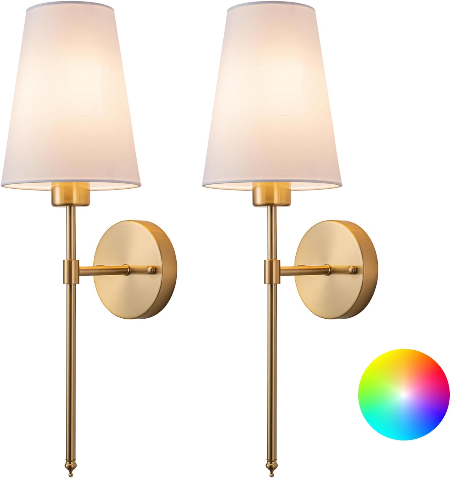 TOTLAC 2 PCS Farmhouse Battery Operated Wall Sconces Set of Two Black