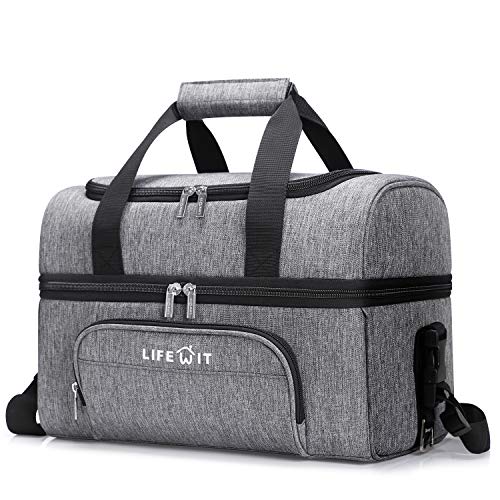Lifewit Collapsible Cooler Bag 27-Can Insulated Leakproof Soft Cooler Portable Double Decker Cooler