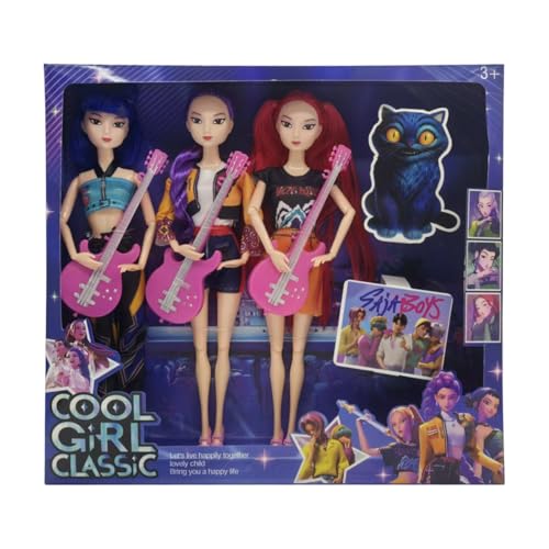 Générique Pop Demon Hunters Jouet Accessoires Figurine Décorations Rumi/Mira/Zoey Set 6 Pieces PVC Mini Figurines, Set Toys Collection Cute Unique and Fun for K-Pop...