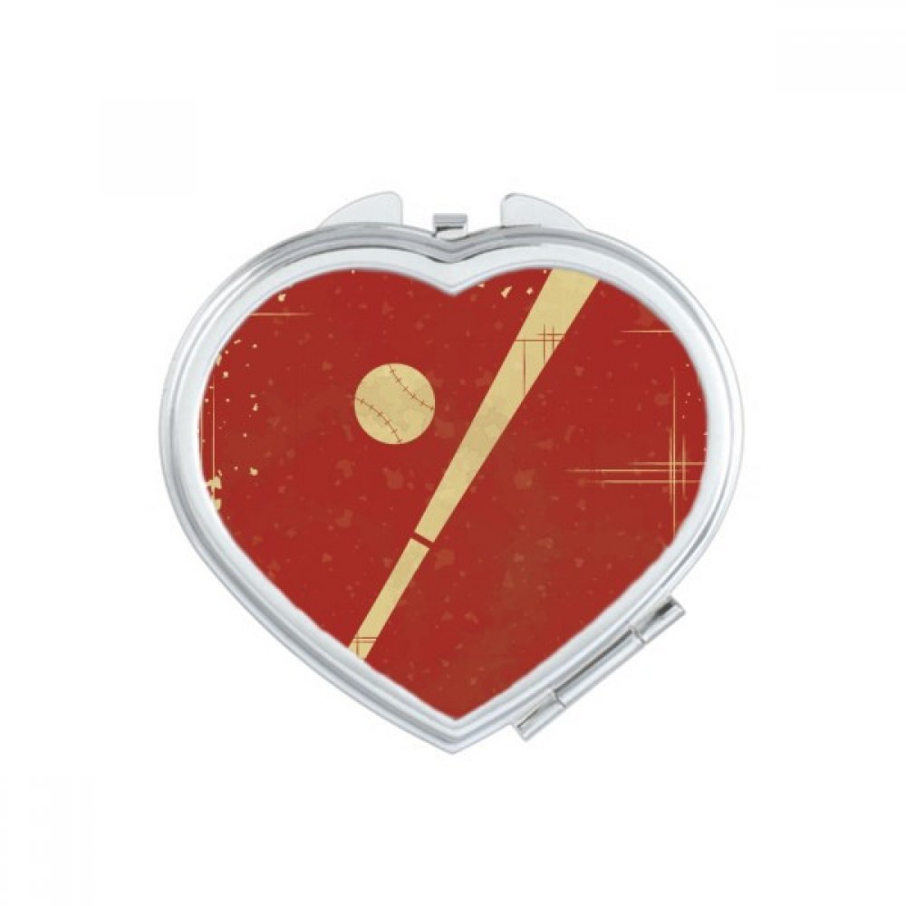 Miroir compact bowling avec motif coeur rouge, un accessoire portable multicolore fait main