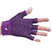 ProsourceFit Grippy Yoga Gloves, Hand Grips with Firm Fingerless Design, One Size Fits All for Women and Men, Purple