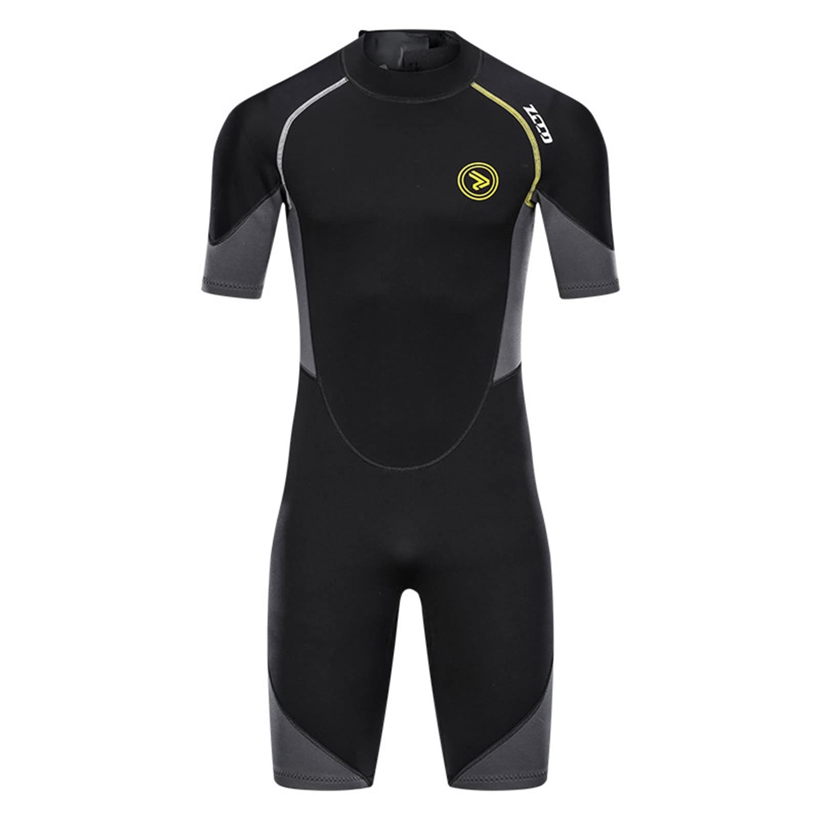Kombinezon neoprenowy 1,5 mm Triathlon, męski jednoczęściowy, zagęszczony strój kąpielowy z krótkim rękawem, głębokie nurkowanie, kombinezony surfingowe (Color : Black, Size : L)