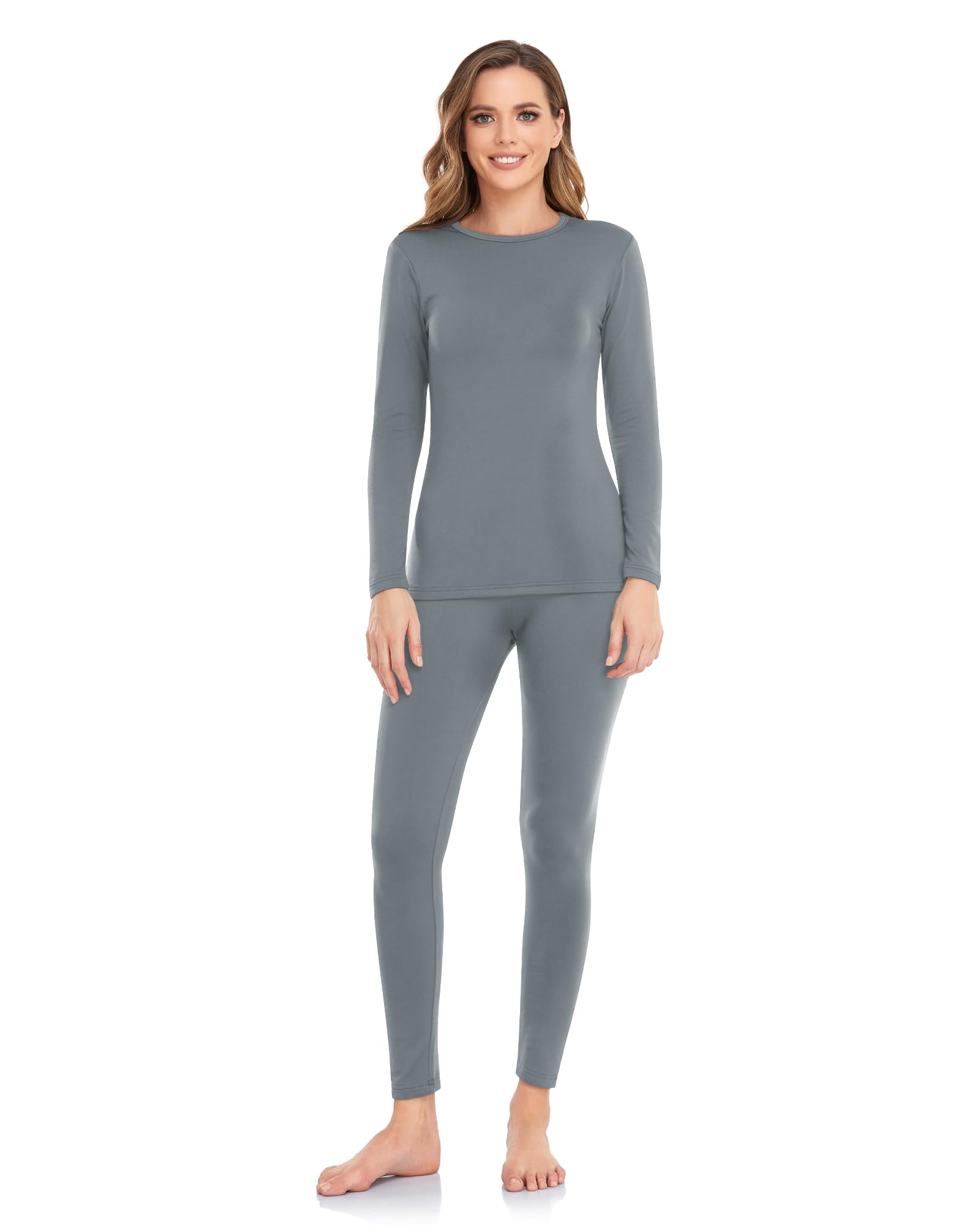 Thermal Underwear for Women Long Johns with Fleece Lined Base Layer Women Cold Weather Top Bottom