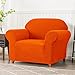 SUBRTEX Stretch Armchair Sofa Slipcover 1 Piece Sofa Covers for 1 Cushion Couch Washable 1 Seater Chair Slipcovers for Living Room(Orange,Small)