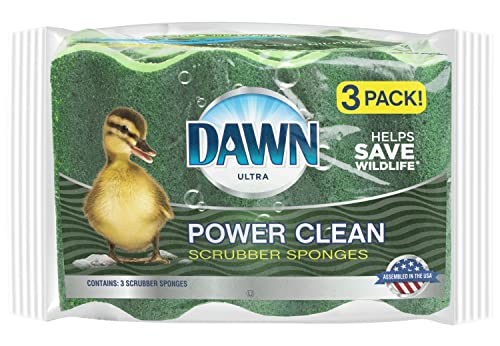 Dawn Power Clean Wedge-Shaped Scrubber Sponges Pack of 3 Green
