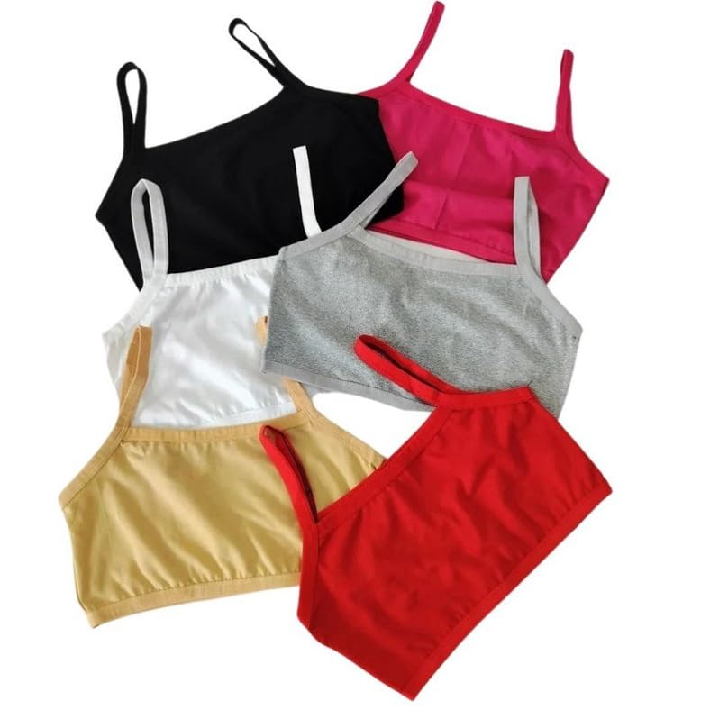 Women's Cotton Non Padded/Sports/Gym/Yoga Daily Workout Sports Bra Combo for Girls Pack of 6 (Multicolor)-image-44
