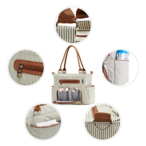 Soho Grand Central Station Diaper Bag 7Pc, Striped #TOP3