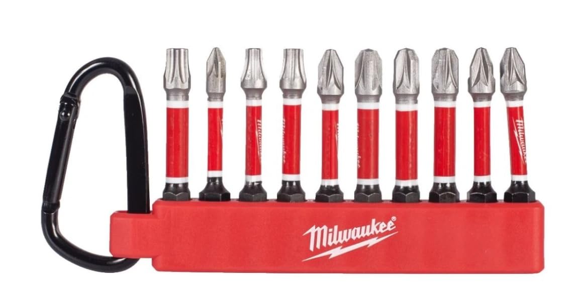 Milwaukee 4932500397 Shockwave Impact Duty Screwdriver Bit Carabiner Set 10 Pieces