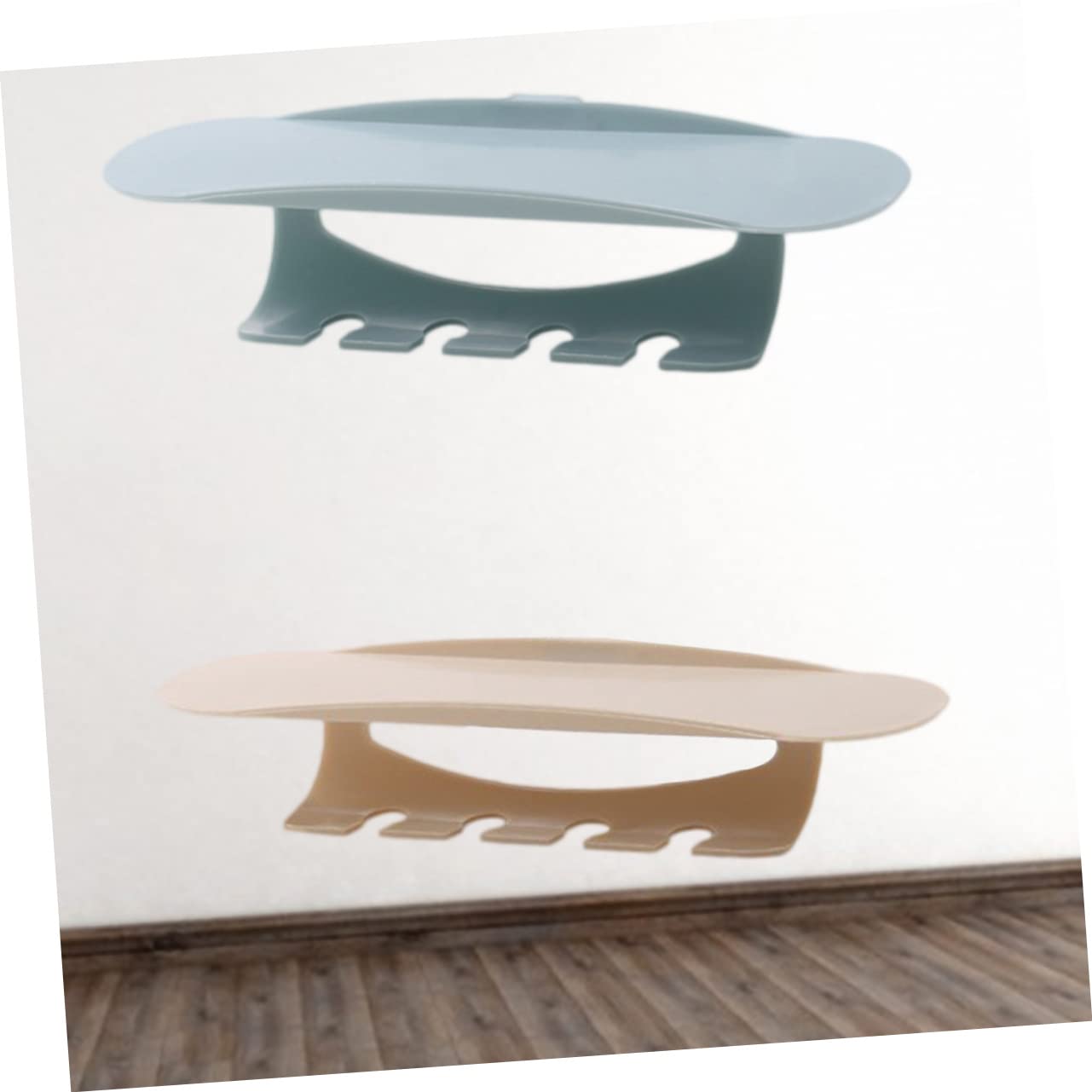 Alipis 6pezzi Portaspazzolino Da Parete Con Supporto Per Dentifricio Design Adesivo Senza Forature Organizzatore Per Bagno Blu e Beige Facile Installazione e Risparmio Di Spazio