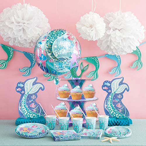 KALEFO Mermaid Cake Stand 3 Tier Mer maid Party Supplies Cupcake Stand Decortions for Sea Theme Parties Baby Shower Birthday Supplies (Mermaid)
