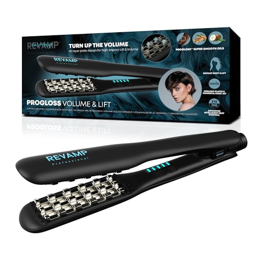 Revamp Progloss Volume & Lift Ceramic Volumiser – Haarstylinggerät mit 4D-Plattendesign für langanhaltendes luftiges Volumen – Abschaltautomatik und variable Hitzestufen