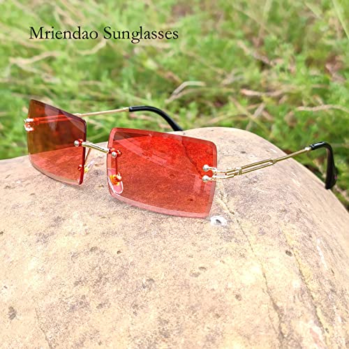 Image of Rectangle Sunglasses for Women Men Fashion Retro Rimless Frameless Tinted Lens Sun Glasses Shades 2026 Stylish