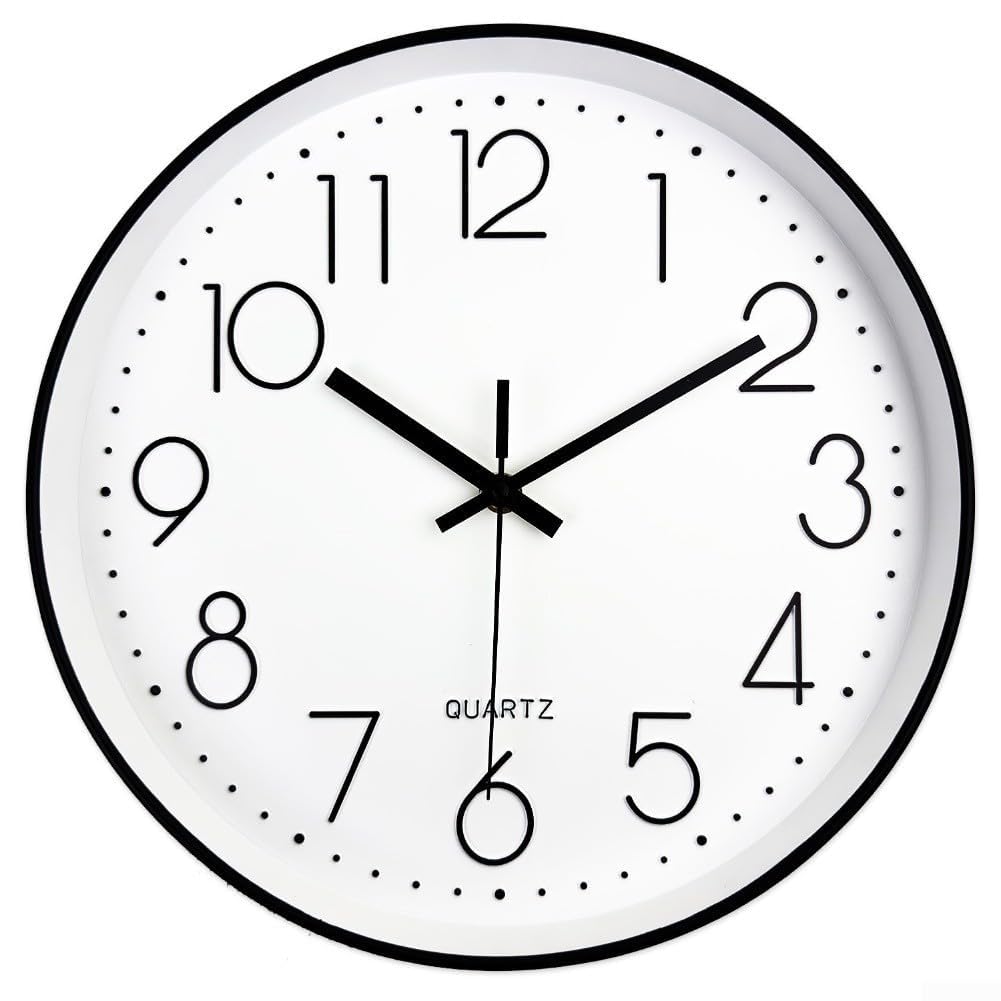 Horloge murale silencieuse moderne 30cm avec chiffres arabes et quartz