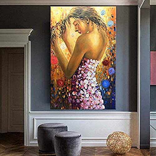 Peinture à l'huile abstraite faite main pour habiller un grand mur vide