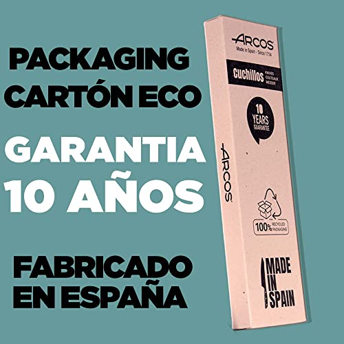 Miniatura 5 de Arcos Juego Cuchillos Carne 6 Piezas Cuchillos Carne Cuchillo Chuleteros Cubiertos Acero Inoxidable Hoja 110 Mm Mango Redondo Y Forma Ovalada Monobock Caja Envase Ecológico Filo Liso
