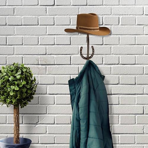 Suporte de metal para chapéu em ferradura com gancho – Organizador de parede para chapéus, casacos e