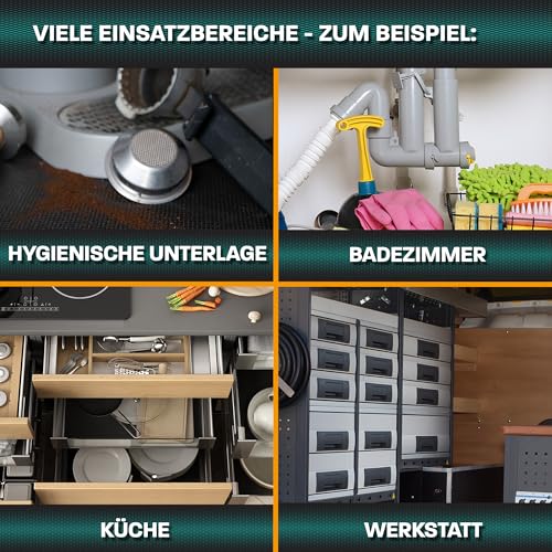 Hinrichs Antirutschmatte Auto 120 x 100 cm - Kofferraummatte zuschneidbar - Anti Rutsch Matte, Schmutzfangmatte & Schubladenmatte - Gummimatte Kofferraum - rutschfeste Unterlage für Hundebox