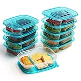 Freshly Contained 10 Stk Wiederverwendbare Frischhaltedosen mit Deckel 946 ml, Meal Prep Boxen BPA Frei - Brotdosen Set Stapelbar - Essensbox Mikrowellen, Gefrier & Spülmaschinenfest - Bento Lunchbox