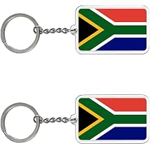 2 Pack South Africa Flag Keychain South African Key Ring-South Africa