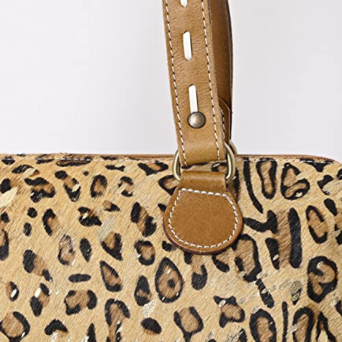 Image of Merbaa Leopard Print Tote Purse - Designer Shoulder Handbag for Women - Elegant Animal Pattern Bag