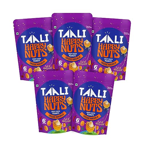 Image of Taali Crispy Coated Peanuts | 140 gm (Pack of 5) | Spizee Masala | Healthy Tasty Snacks | 100% Veg., Gluten Free, No Cholesterol, No Trans-Fat