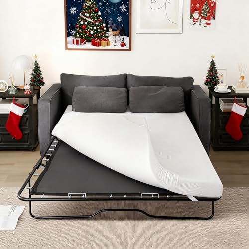 MUUEGM 4-Inch Full Size Cool Gel Memory Foam Sofa Bed Mattress Replacement – Fiberglass-Free, CertiPUR-US Certified, Washable Cover Mattress Topper for Sleeper Sofas & Couch Beds (Sofa Not Included)
