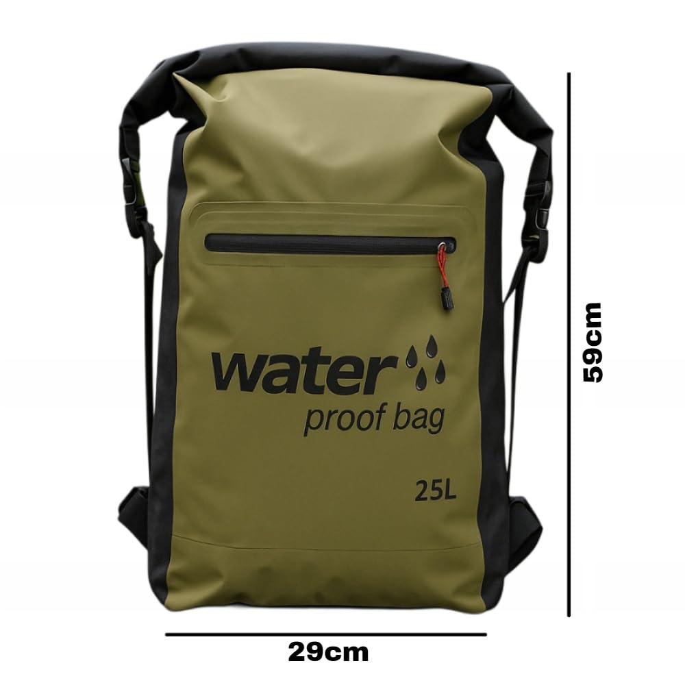 TORIOX Waterproof Backpack - Heavy Duty Hiking Backpack - Roll-Top Closure Bag with Zippered Pocket- Cushioned Dry Bag for Kayaking, Boating, Fishing, Swimming, Camping, Hiking 3