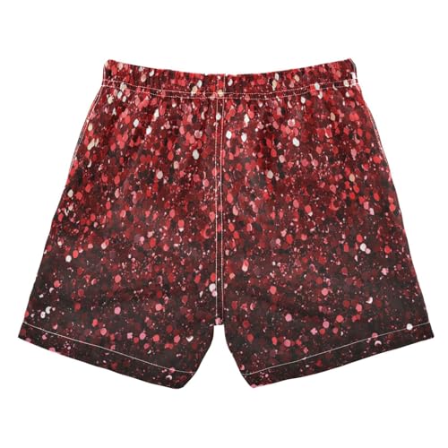 Boccsty Ruby Red Crimson Gradient Glitter Boys Swim Trunks Baby Kids Swimwear Summer Toddler Beach Board Shorts 2T2