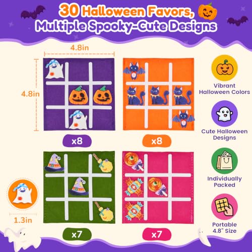 Image of JoyCat 30 Pack Halloween Tic Tac Toe Party Favors, Trick or Treat Toys