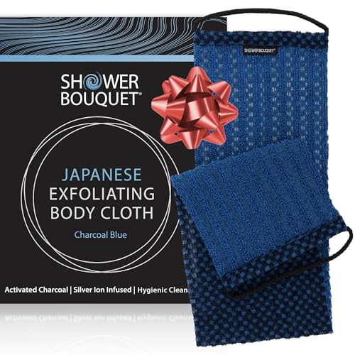 Japanese Exfoliating Washcloth for Back & Body - Charcoal &