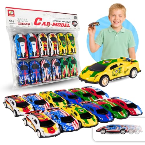 Kit 12 Carrinho Brinquedo Plástico Com Fricção Em Miniatura Carro