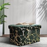 LINMAGCO Ottoman Storage Ottoman 17 Inch Folding Storage Ottoman, Velvet Ottoman Foot Rest, Ottoman