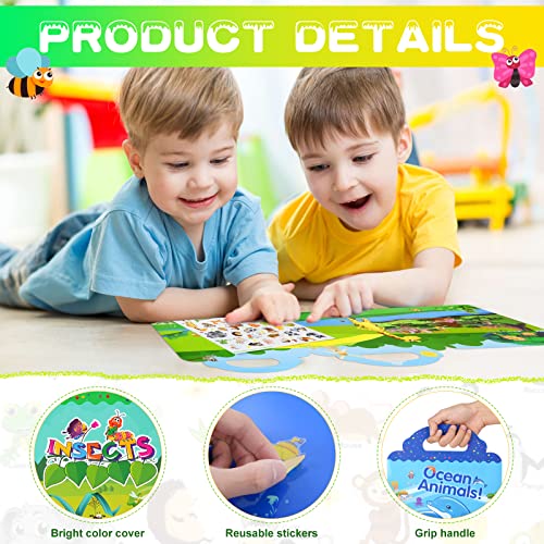 Sticker Book For Kids Ages 4-8, Reusable Sticker Books Educational Toys Learning Books, Seasons, Insects And My Body Stickers Book For Toddlers Kids Birthday Gifts, 3 Set #TOP3