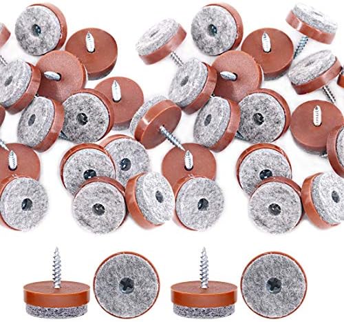 KT Hardware Solutions 22mm Round Furniture Felt Pad,Heavy Duty Brown Nail-on Slider Glide Pads - View #3