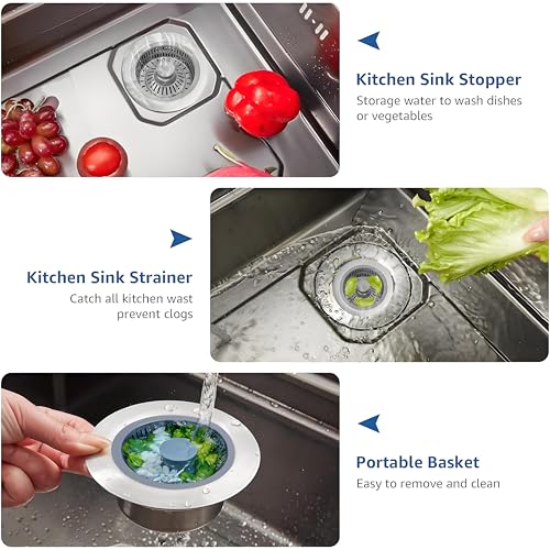 Colador para desagüe de fregadero de cocina 2 piezas miniatura 4