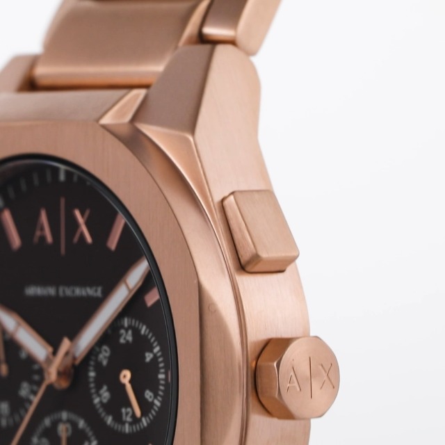 Amazon | Armani Exchange メンズ クロノグラフ ローズゴールドトーン