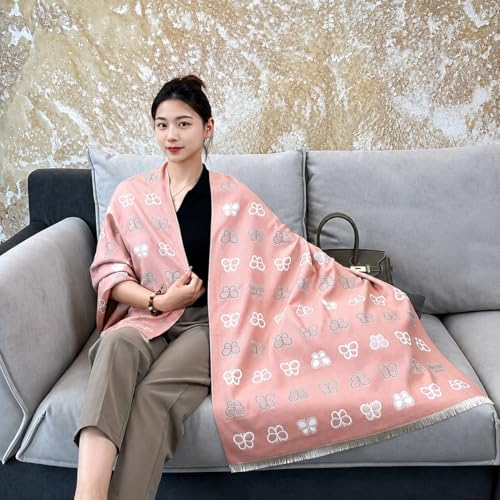 Image of HSR Luxury Cashmere Warm Scarf Brand Shawl Pashmina Wrap for Women