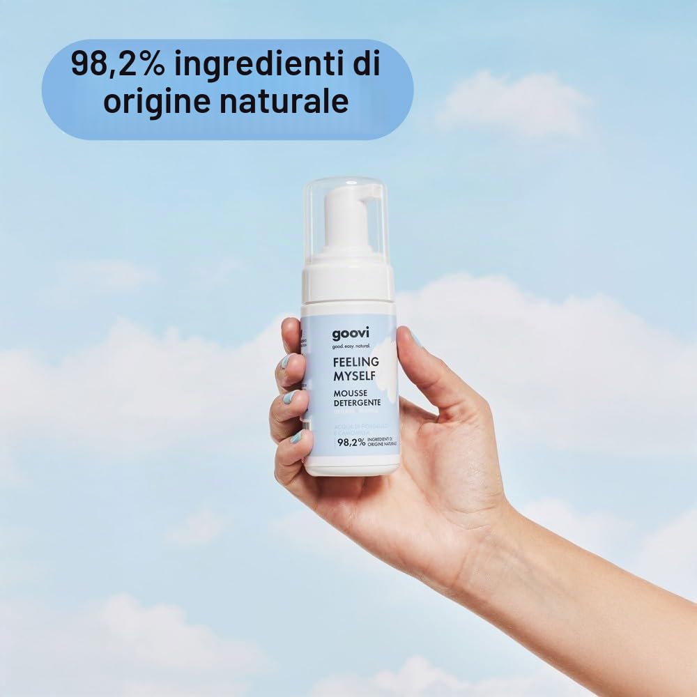 GOOVI Feeling Myself Cleansing Mousse – Schiuma detergente delicata per il viso – Pulizia del viso per pelli sensibili – 100 ml