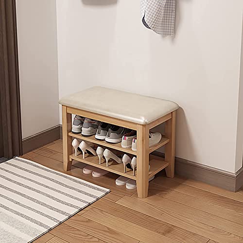 Armoire à chaussures type banc avec étagère réglable en hauteur intégrée - 2