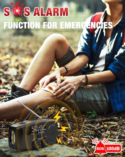 Radio de emergencia solar y manivela con Bluetooth miniatura 7