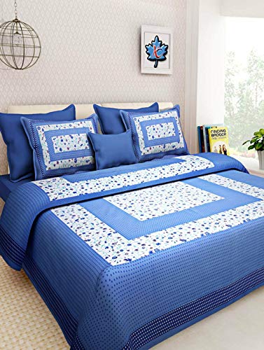 Dev Shree Fashion 104 TC Cotton Double Printed Bedsheet, Pack of 1, DF05
