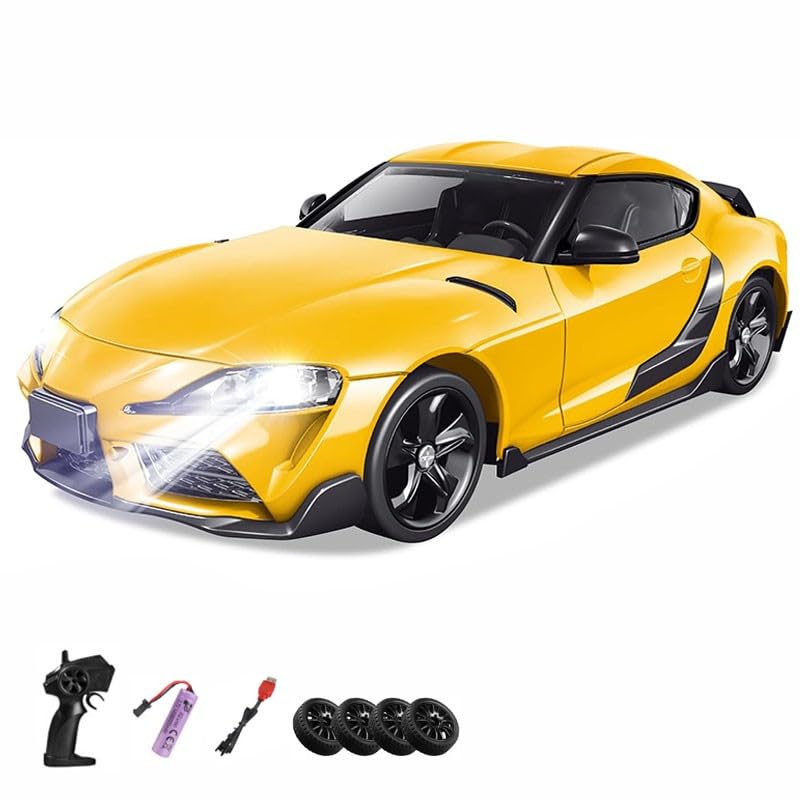 Ttrzlrb Coche de Control Remoto Drift, minicoche de Control Remoto, 1:24 4WD Mini RC Car con Luces LED, Coche de Juguete RC de Control Remoto para niños a Partir de 6 años