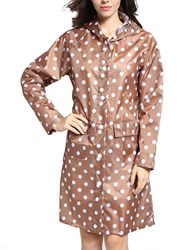 image for Trinny Tonfei Long Rain Jacket for Women Hood Waterproof Coat Packable