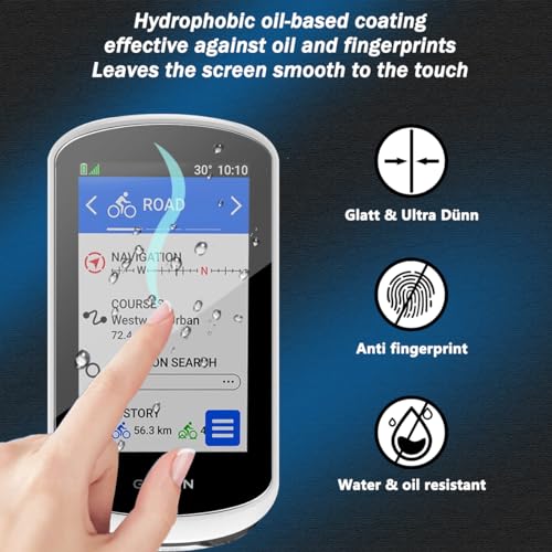 Protector de Pantalla para Garmin Edge Explore 2, Cristal Templado 3 Piezas, Dureza 9H
